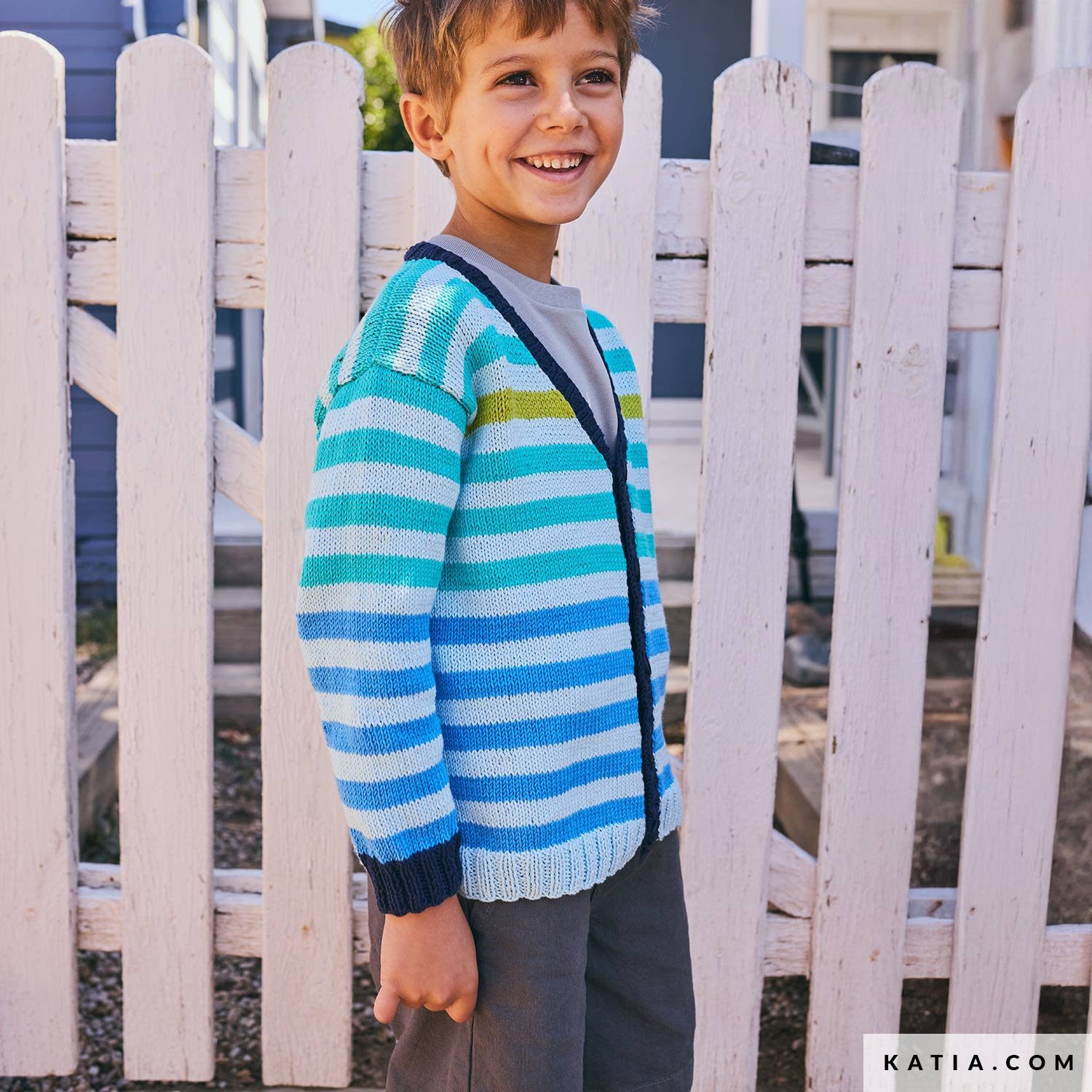 Patroon breien haken kinderen jas lente zomer katia — gemaakt met Katia Kinderen Magazine No. (36)