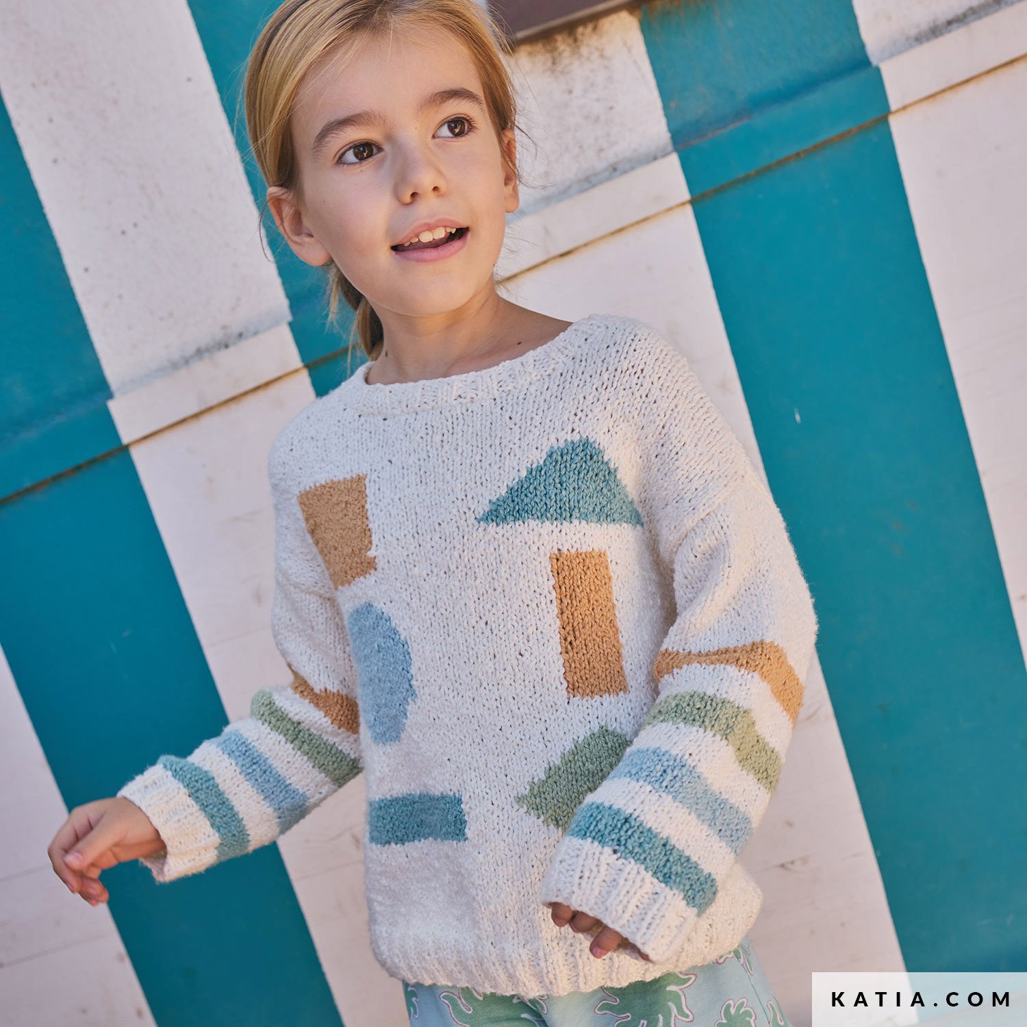Patroon breien haken kinderen trui lente zomer katia — gemaakt met Katia Kinderen Magazine No. (42)