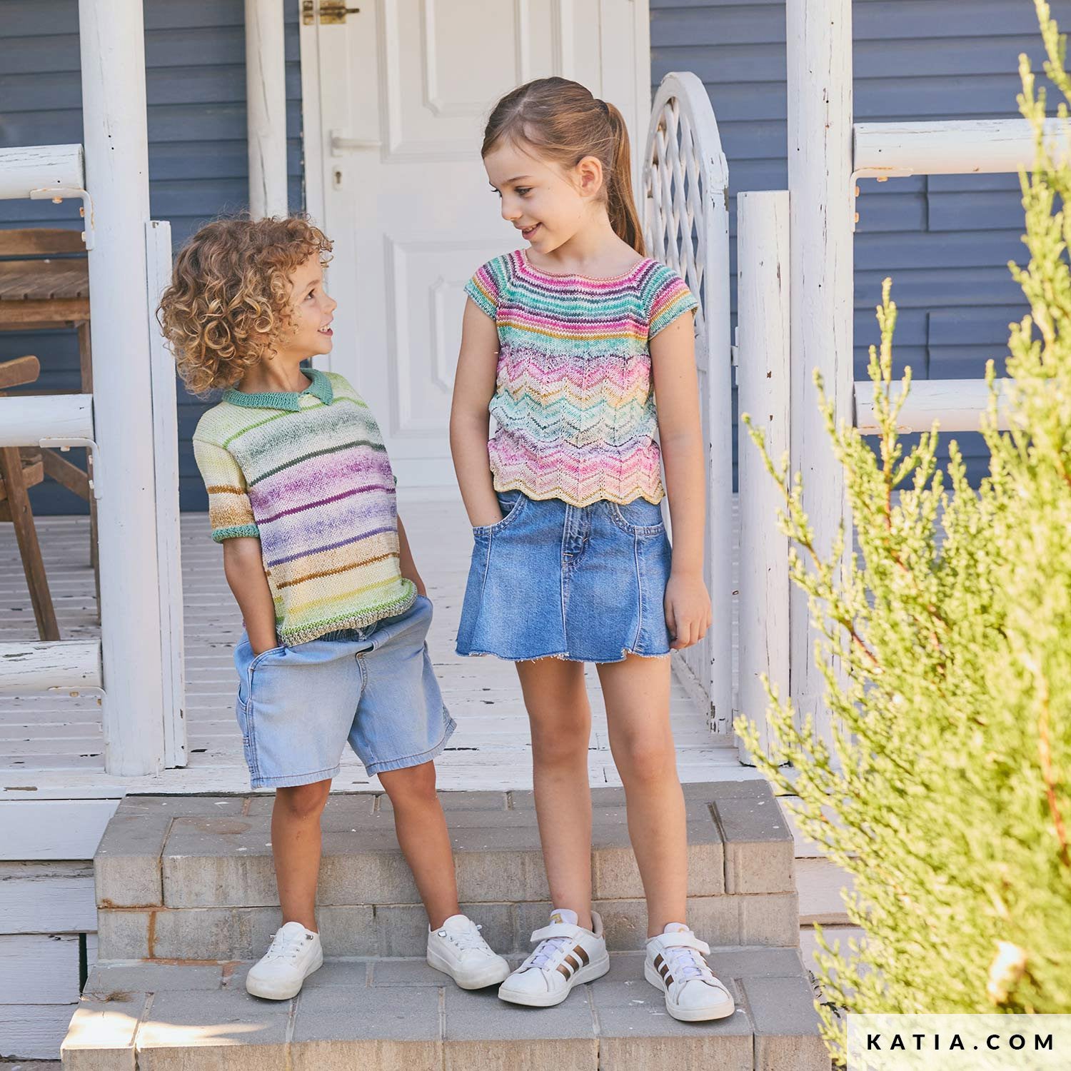 Patroon breien haken kinderen shirt lente zomer katia — gemaakt met Katia Kinderen Magazine No. (4)