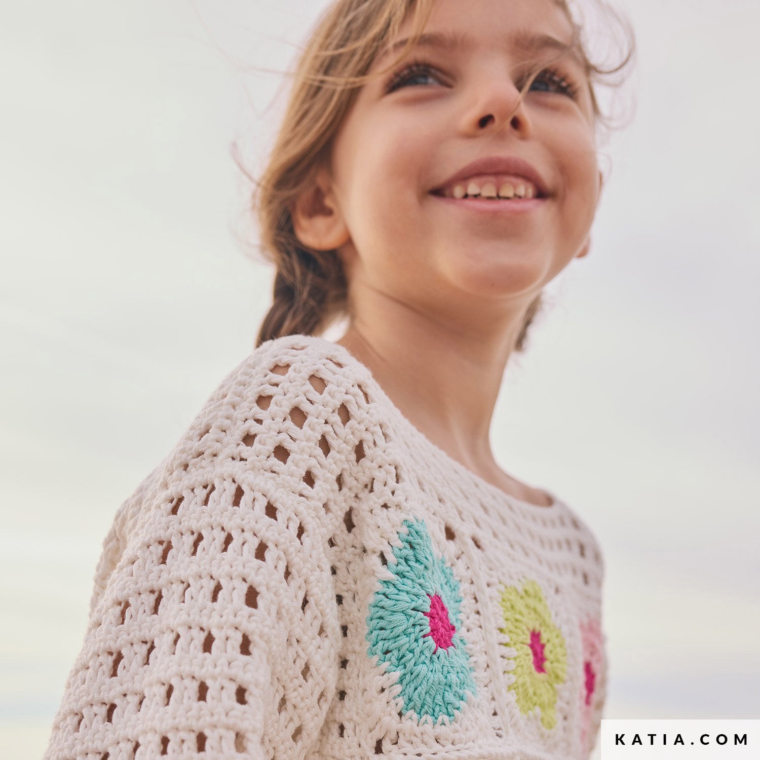 Patroon breien haken kinderen trui lente zomer katia — gemaakt met Katia Kinderen Magazine No. (32)