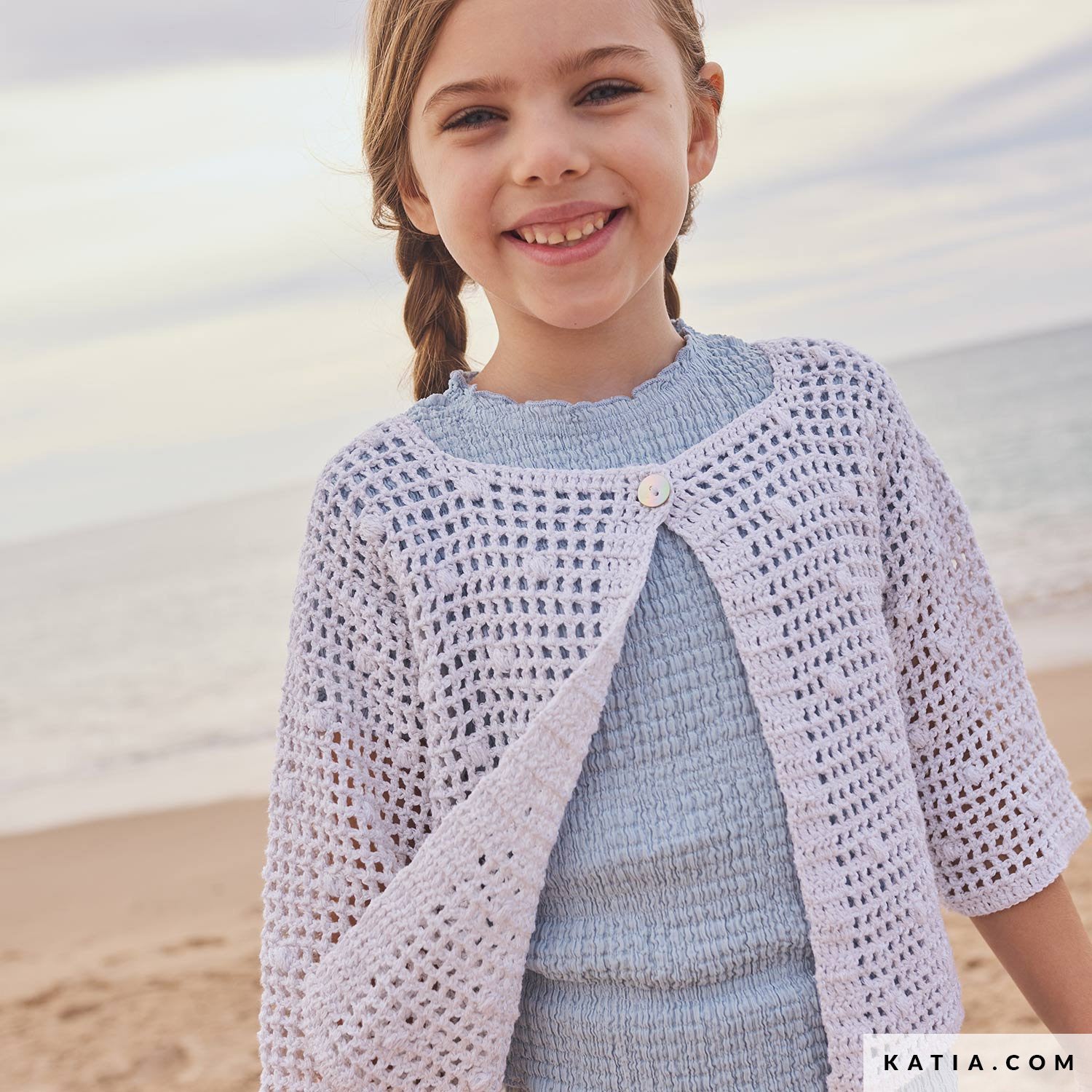 Patroon breien haken kinderen jas lente zomer katia — gemaakt met Katia Kinderen Magazine No. (23)