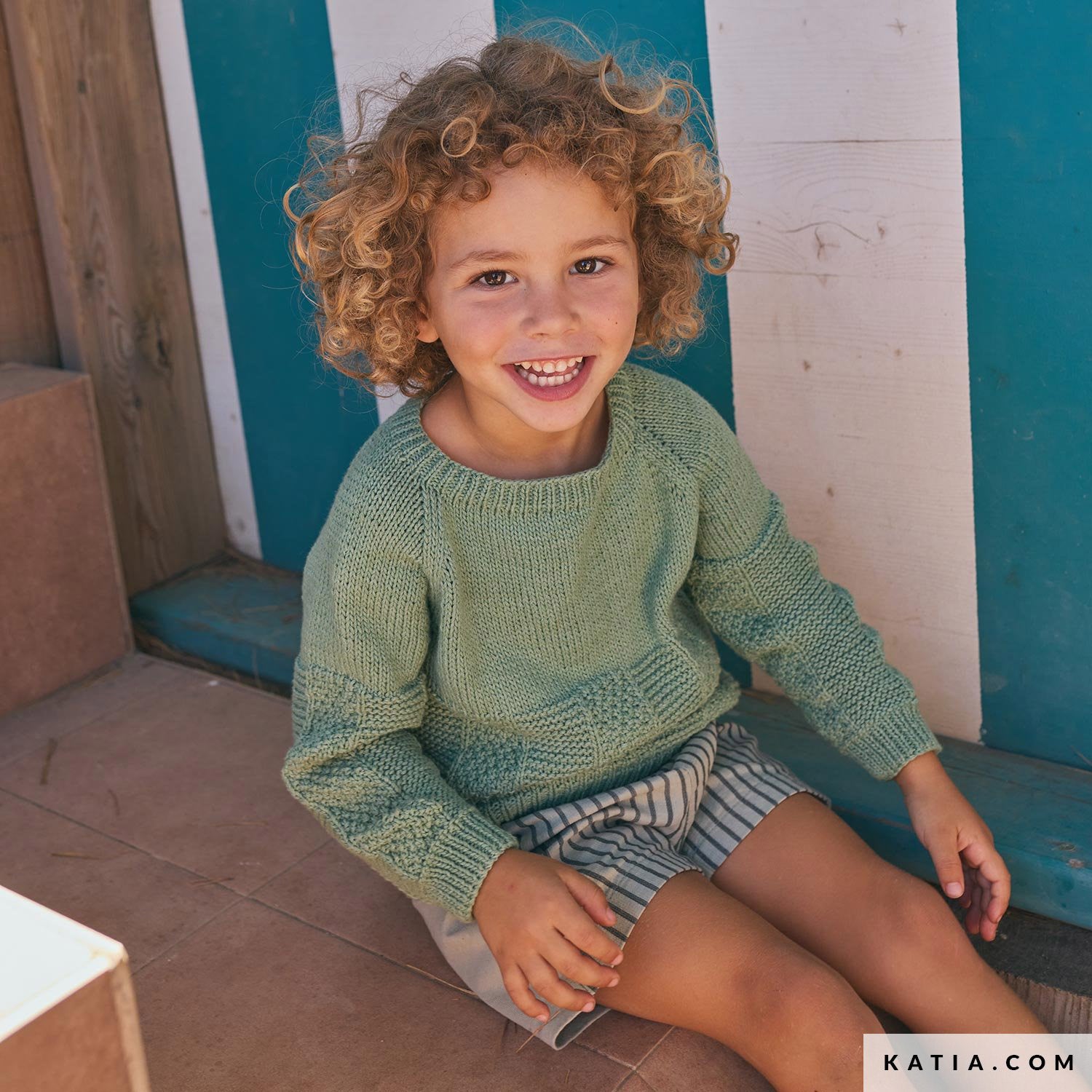 Patroon breien haken kinderen trui lente zomer katia — gemaakt met Katia Kinderen Magazine No. (2)