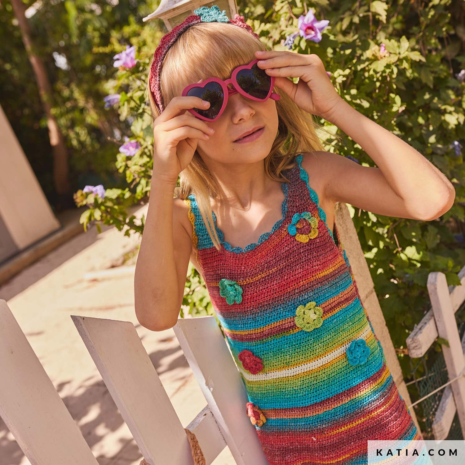 Patroon breien haken kinderen diadeem lente zomer katia — gemaakt met Katia Kinderen Magazine No.