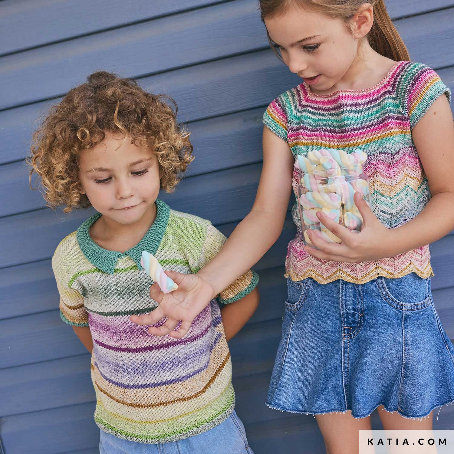 Patroon breien haken kinderen shirt lente zomer katia — gemaakt met Katia Kinderen Magazine No. (14)