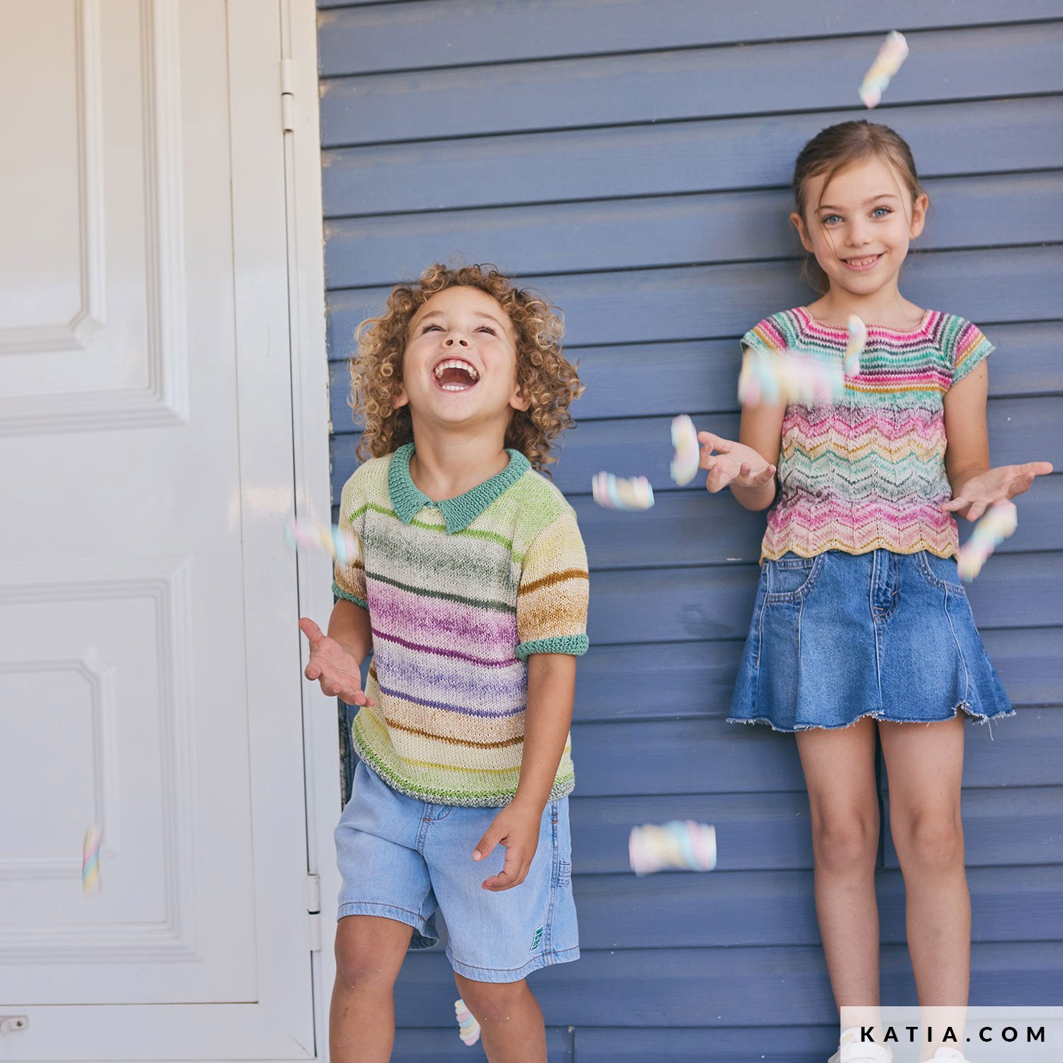 Patroon breien haken kinderen shirt lente zomer katia — gemaakt met Katia Kinderen Magazine No. (16)