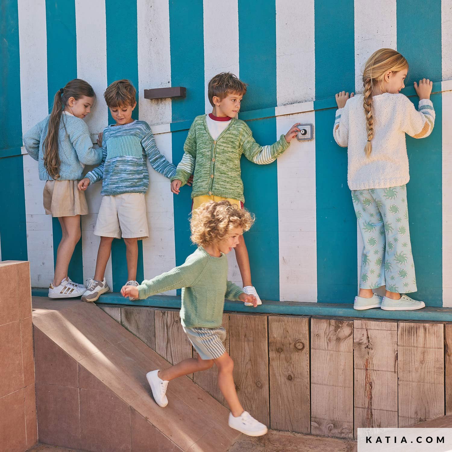 Patroon breien haken kinderen trui lente zomer katia — gemaakt met Katia Kinderen Magazine No. (5)