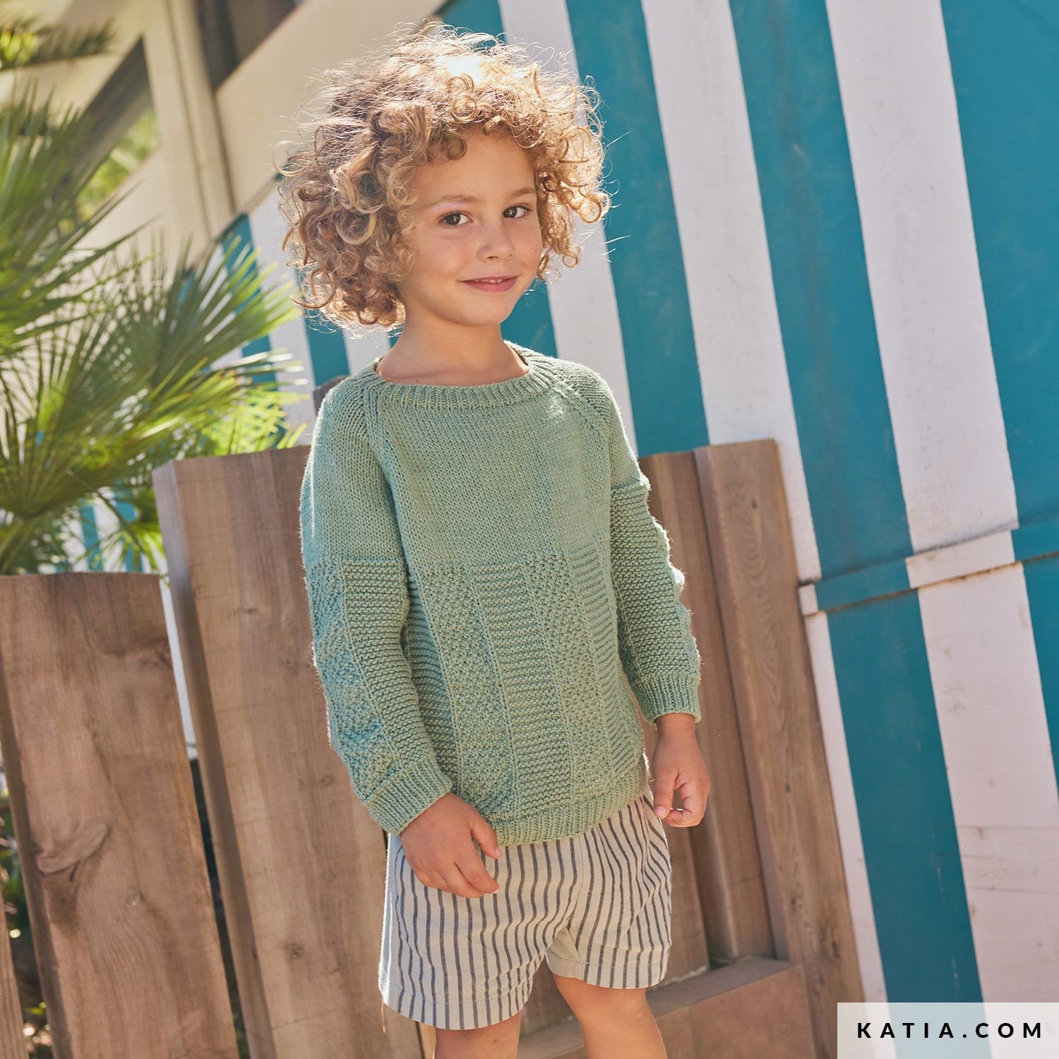 Patroon breien haken kinderen trui lente zomer katia — gemaakt met Katia Kinderen Magazine No. (6)