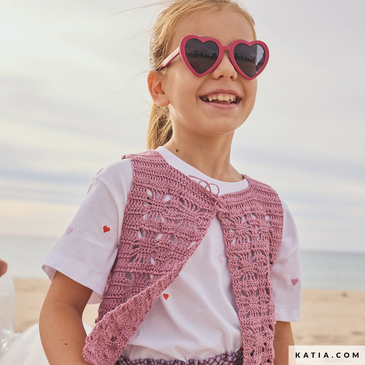 Patroon breien haken kinderen vest lente zomer katia — gemaakt met Katia Kinderen Magazine No.
