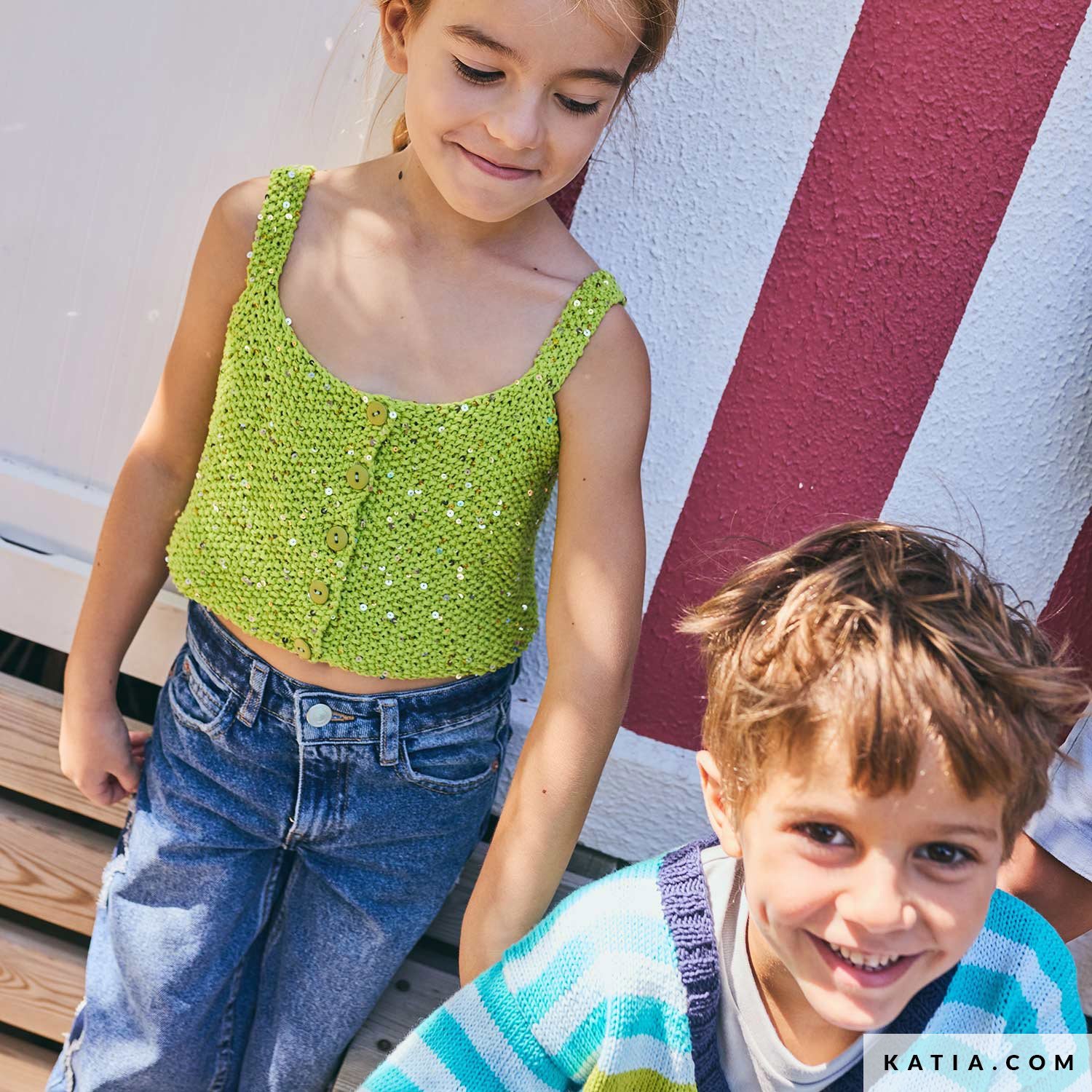Patroon breien haken kinderen topje lente zomer katia — gemaakt met Katia Kinderen Magazine No. (3)