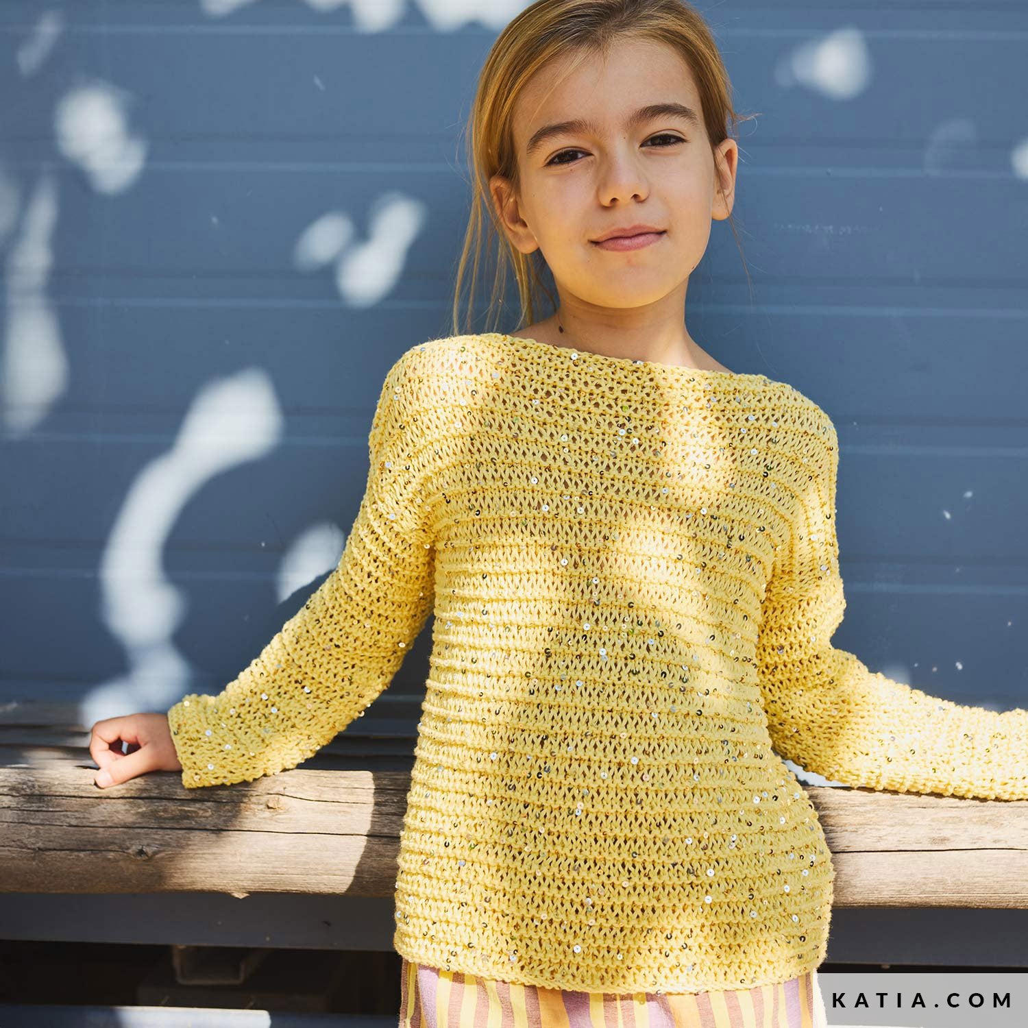 Patroon breien haken kinderen trui lente zomer katia — gemaakt met Katia Kinderen Magazine No. (13)