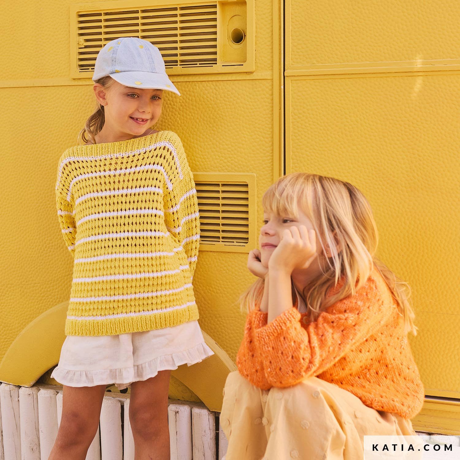 Patroon breien haken kinderen trui lente zomer katia — gemaakt met Katia Kinderen Magazine No. (23)