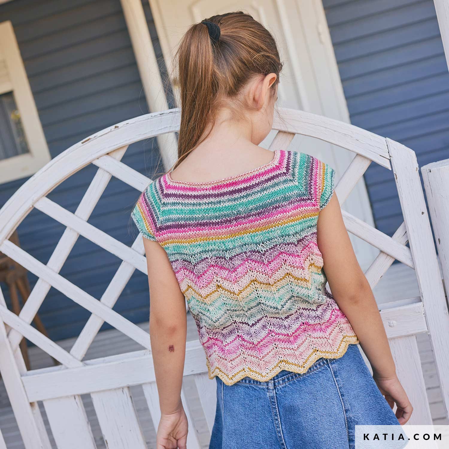 Patroon breien haken kinderen shirt lente zomer katia — gemaakt met Katia Kinderen Magazine No. (2)