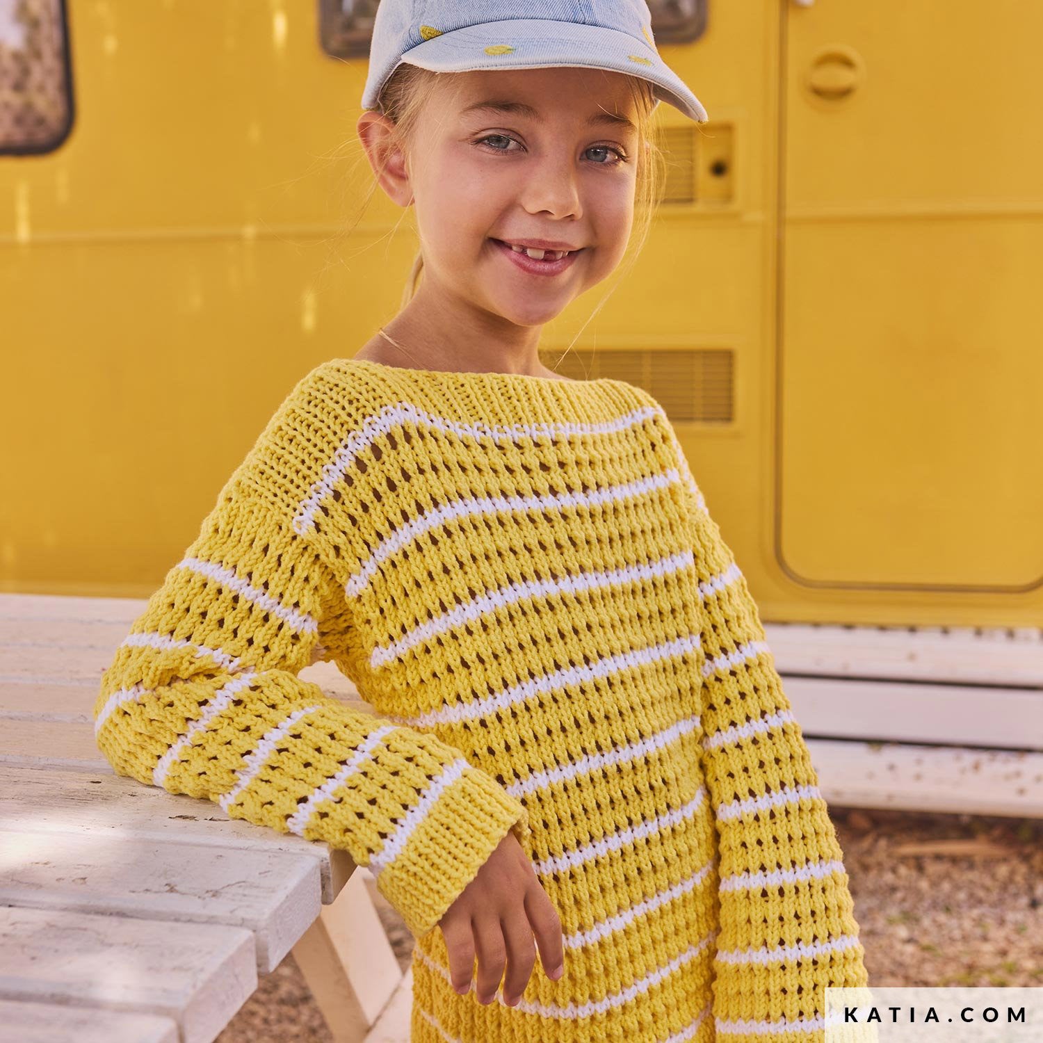 Patroon breien haken kinderen trui lente zomer katia — gemaakt met Katia Kinderen Magazine No. (22)