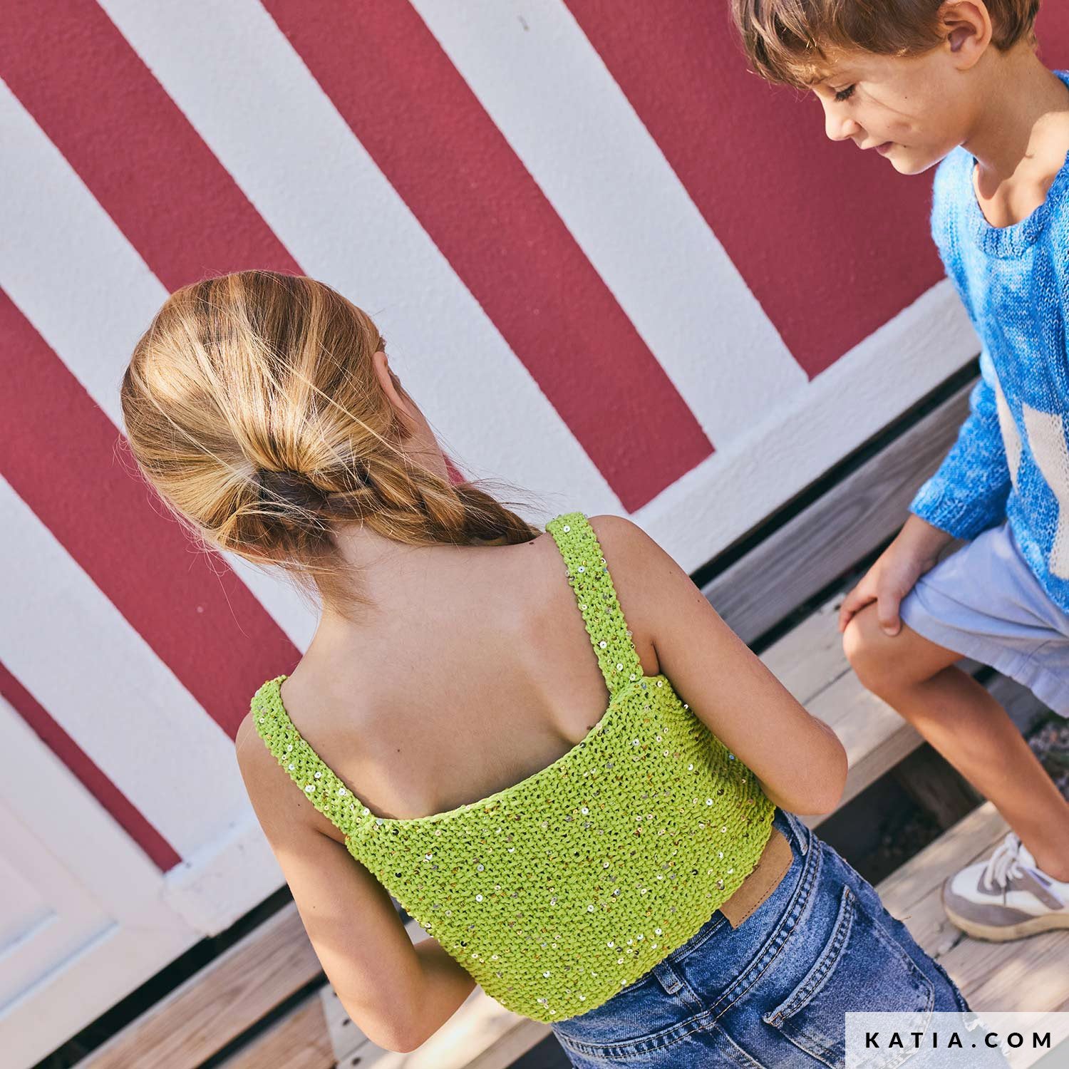 Patroon breien haken kinderen topje lente zomer katia — gemaakt met Katia Kinderen Magazine No. (2)