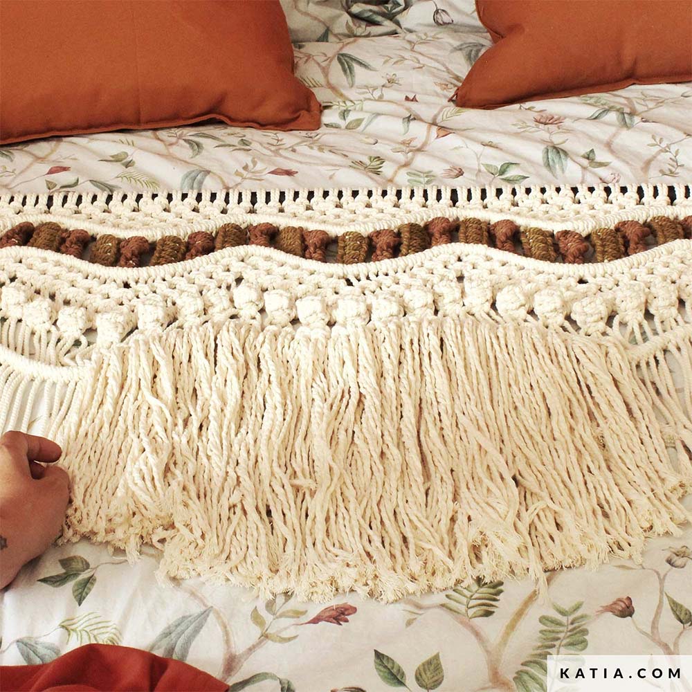 Patroon breien haken woning wandtapijt lente zomer katia — gemaakt met Katia Macramé Cord
