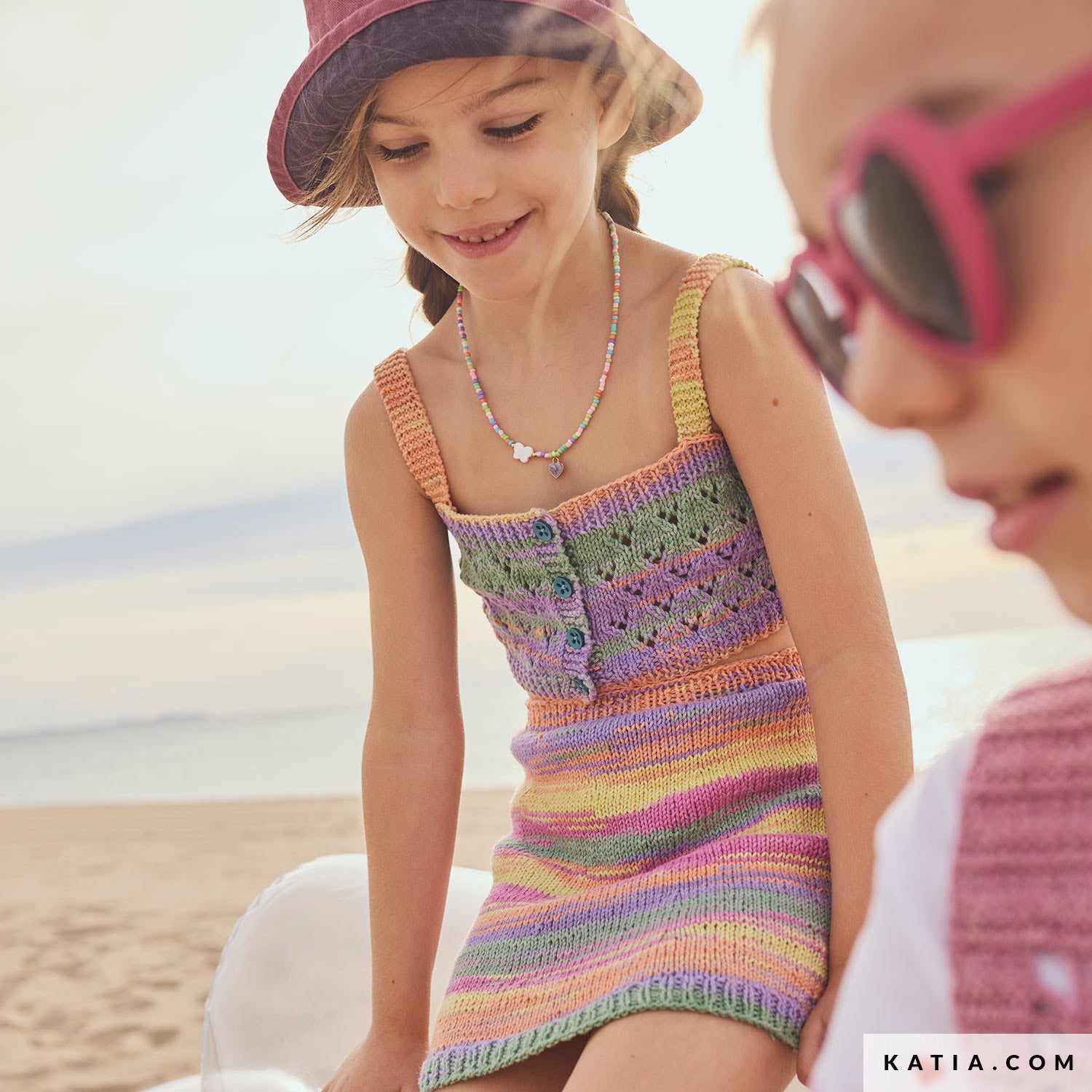 Patroon breien haken kinderen topje lente zomer katia — gemaakt met Katia Menfis Color (14)