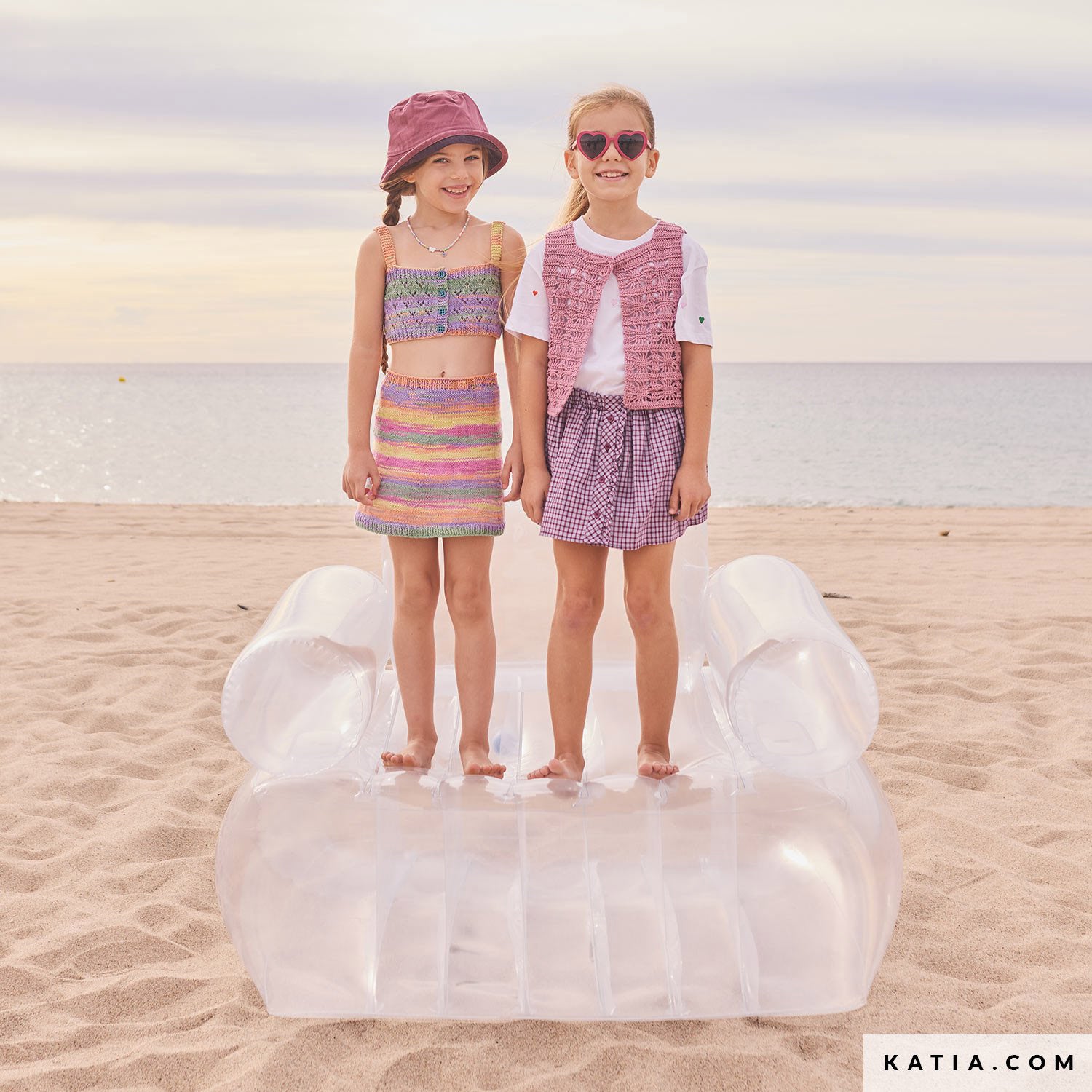 Patroon breien haken kinderen vest lente zomer katia — gemaakt met Katia Menfis Color (2)