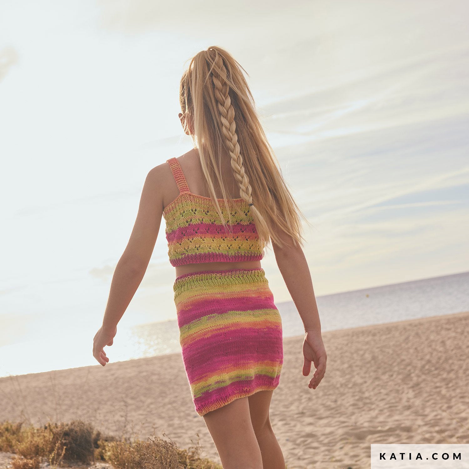 Patroon breien haken kinderen topje lente zomer katia — gemaakt met Katia Menfis Color (6)