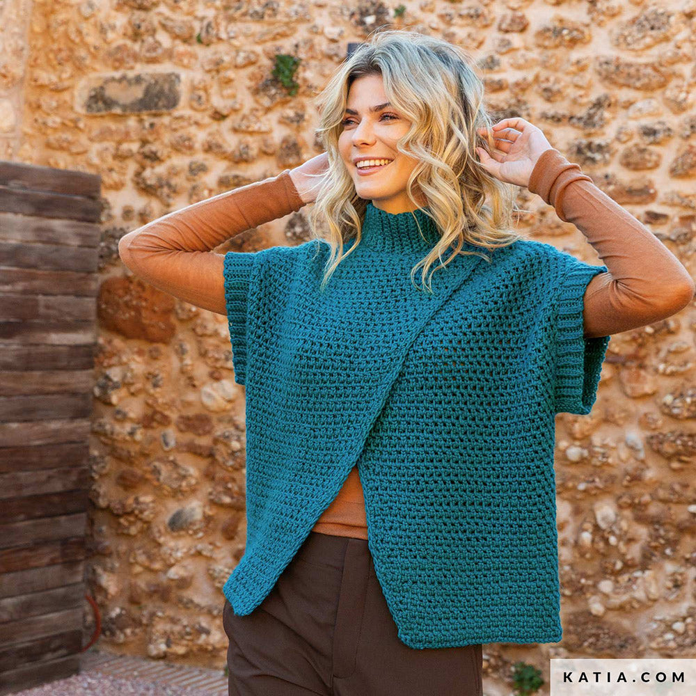 Patroon breien haken dames jas herfst winter katia — gemaakt met Katia Merino Aran (10)