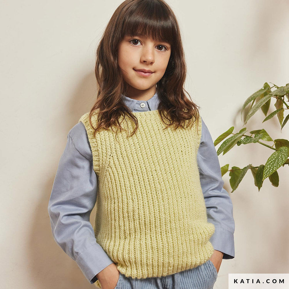 Patroon breien haken kinderen vest herfst winter katia — gemaakt met Katia Merino Aran (4)
