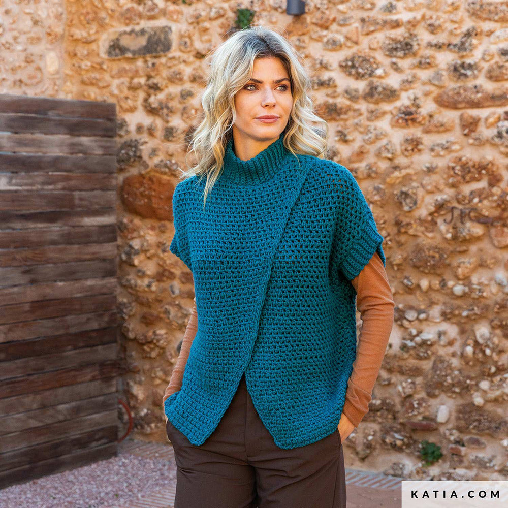 Patroon breien haken dames jas herfst winter katia — gemaakt met Katia Merino Aran (11)