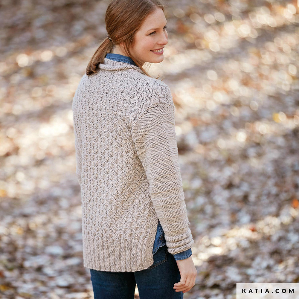 Patroon breien haken dames trui herfst winter katia — gemaakt met Katia Merino Aran (3)
