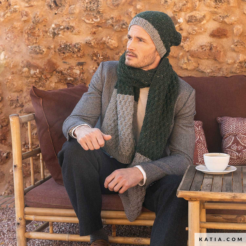 Patroon breien haken heren set herfst winter katia — gemaakt met Katia Merino Tweed (2)