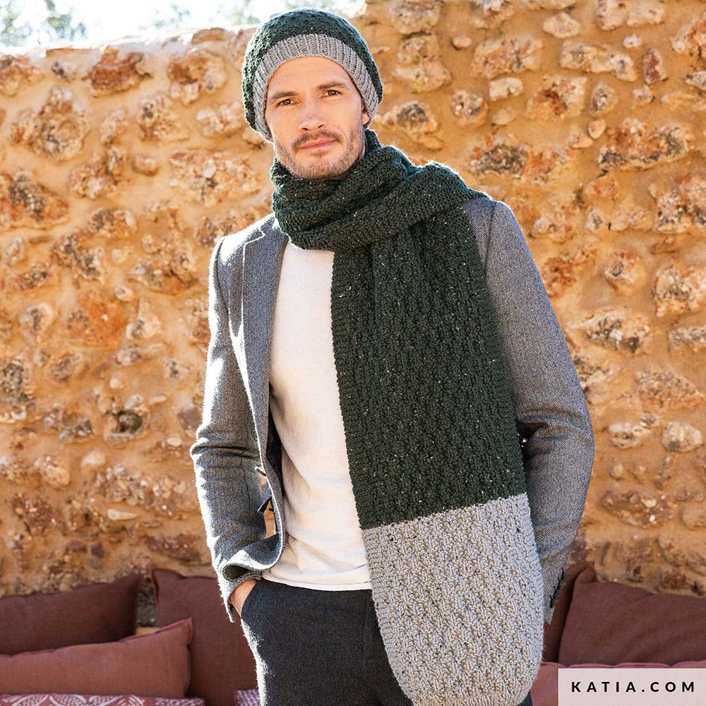 Patroon breien haken heren set herfst winter katia — gemaakt met Katia Merino Tweed (3)