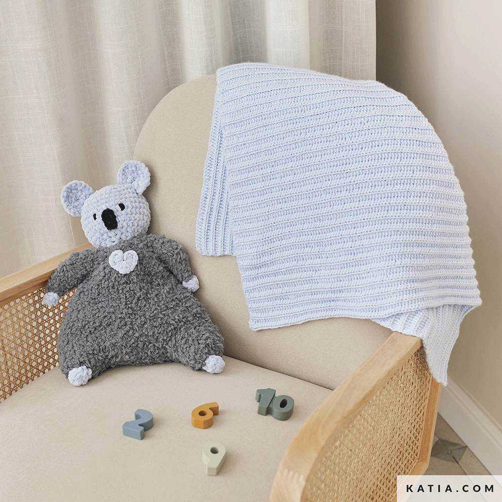 Patroon breien haken baby deken herfst winter katia — gemaakt met Katia New Ultrasoft