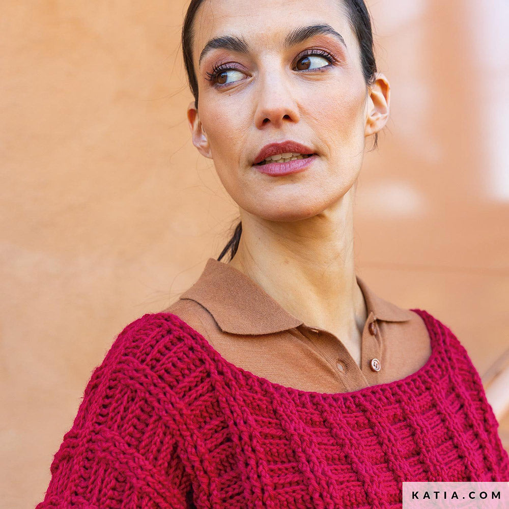Patroon breien haken dames trui herfst winter katia — gemaakt met Katia New Ultrasoft (11)