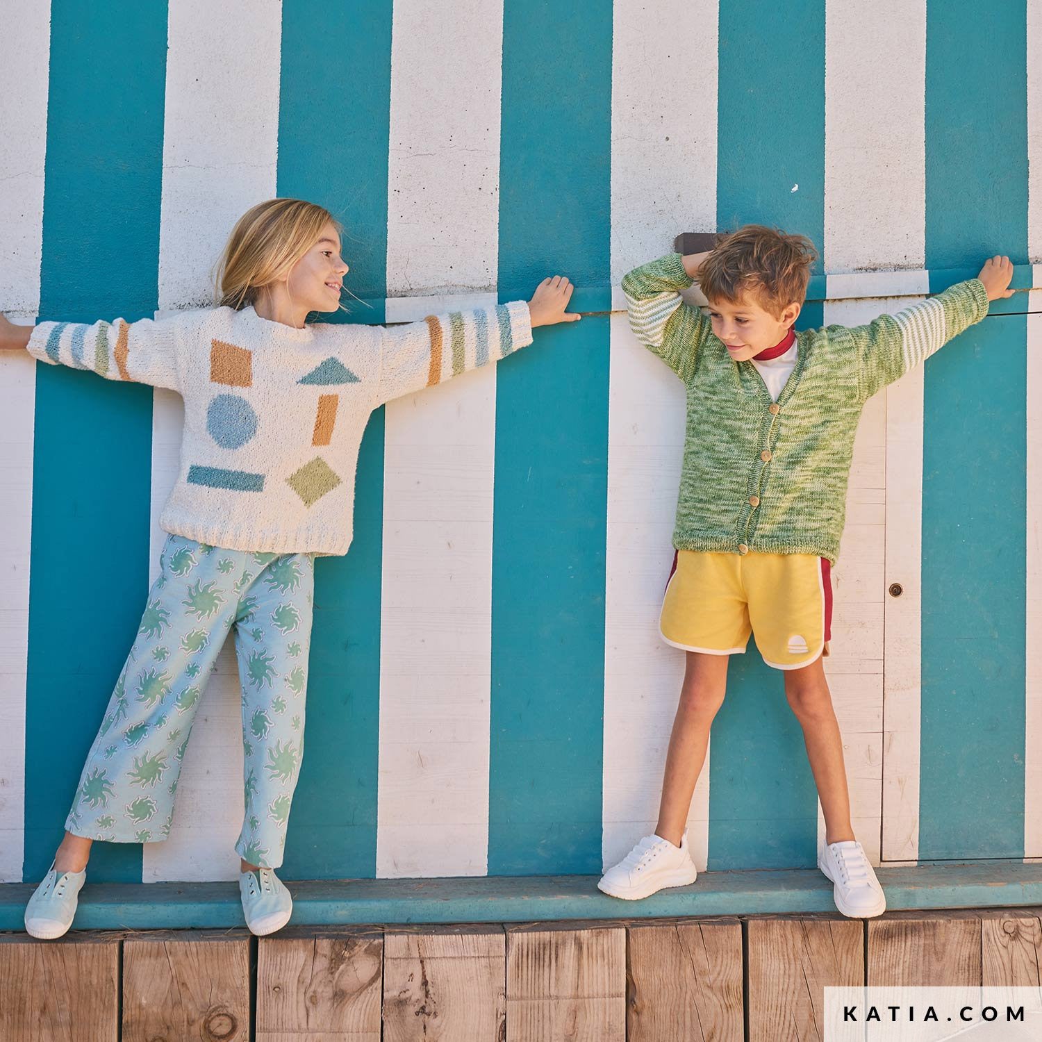 Patroon breien haken kinderen jas lente zomer katia — gemaakt met Katia Onda (2)