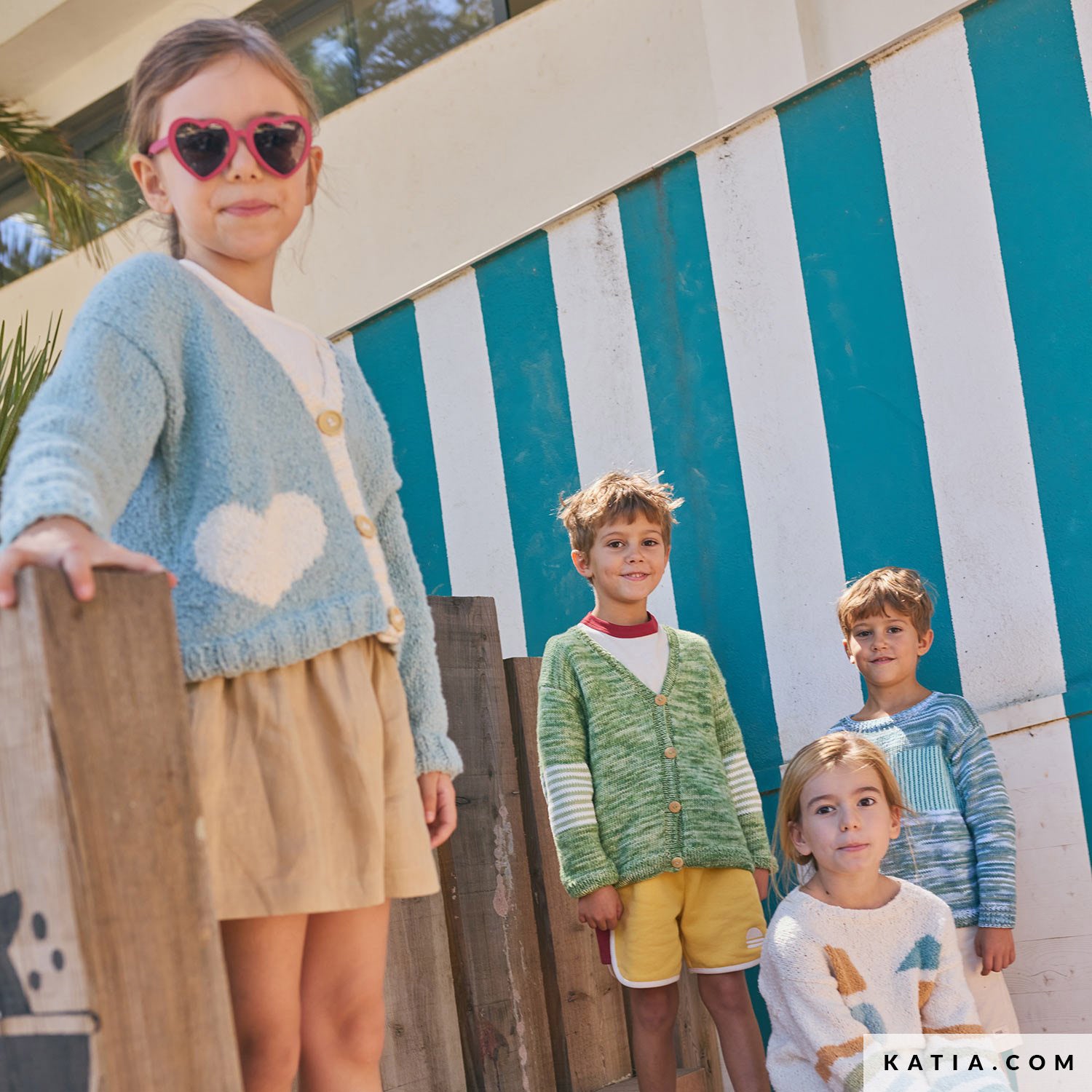 Patroon breien haken kinderen jas lente zomer katia — gemaakt met Katia Onda