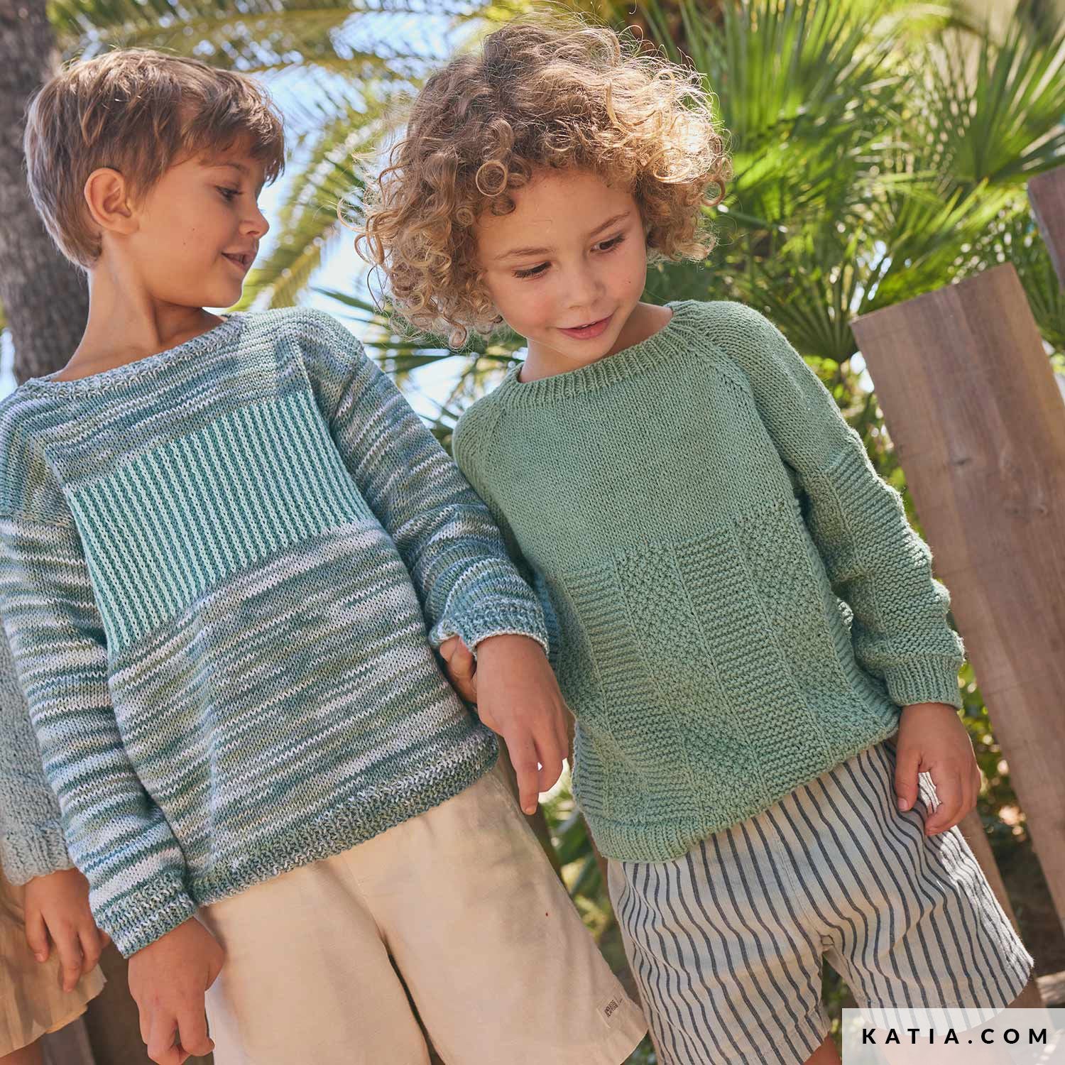Patroon breien haken kinderen trui lente zomer katia — gemaakt met Katia Panama