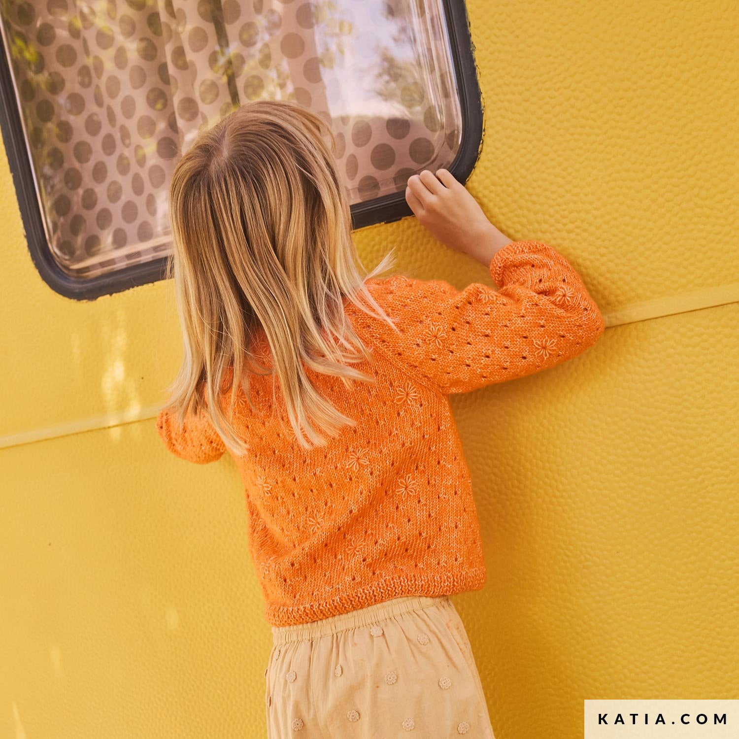 Patroon breien haken kinderen jas lente zomer katia — gemaakt met Katia Puro Cotone (2)