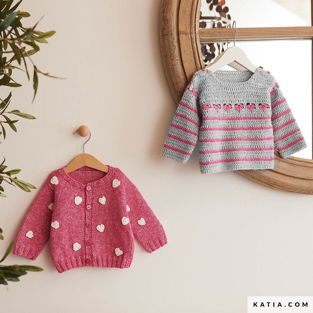 Patroon breien haken baby trui lente zomer katia — gemaakt met Katia Puro Cotone (2)