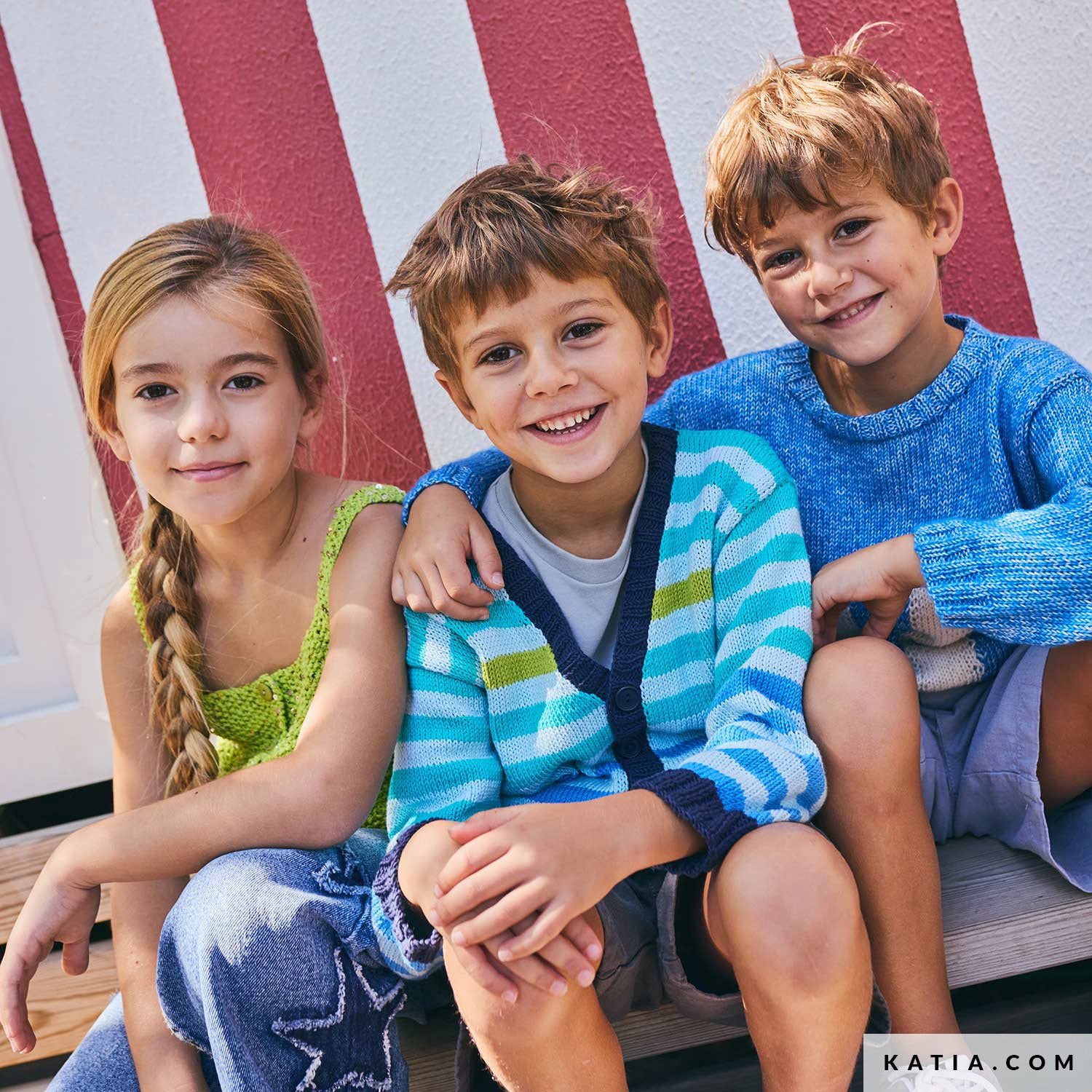 Patroon breien haken kinderen jas lente zomer katia — gemaakt met Katia Puro Cotone (8)