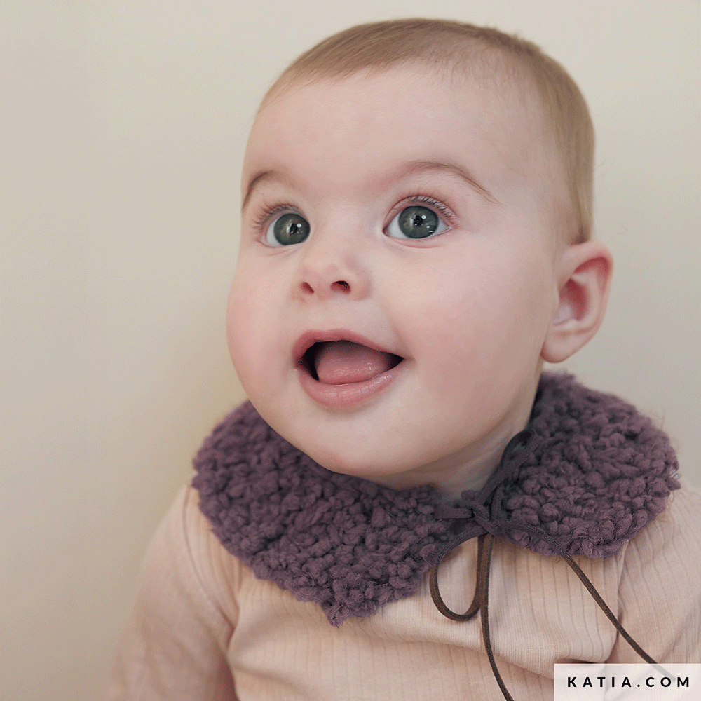 Patroon breien haken baby colsjaal herfst winter katia — gemaakt met Katia Sherpa (2)