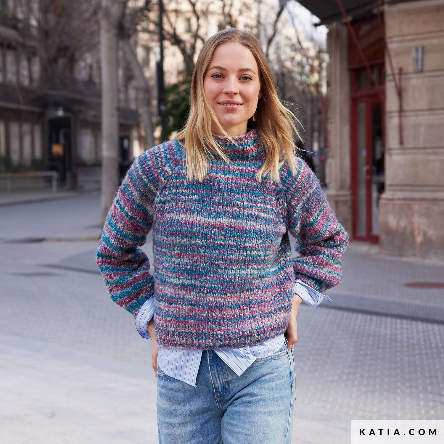 Patroon breien haken dames trui herfst winter katia — gemaakt met Katia Shibuya (6)