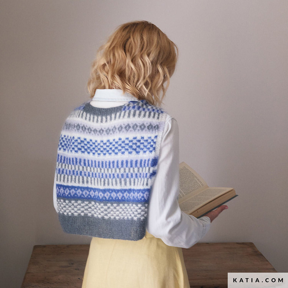 Patroon breien haken dames vest herfst winter katia — gemaakt met Katia Silky Mohair (9)