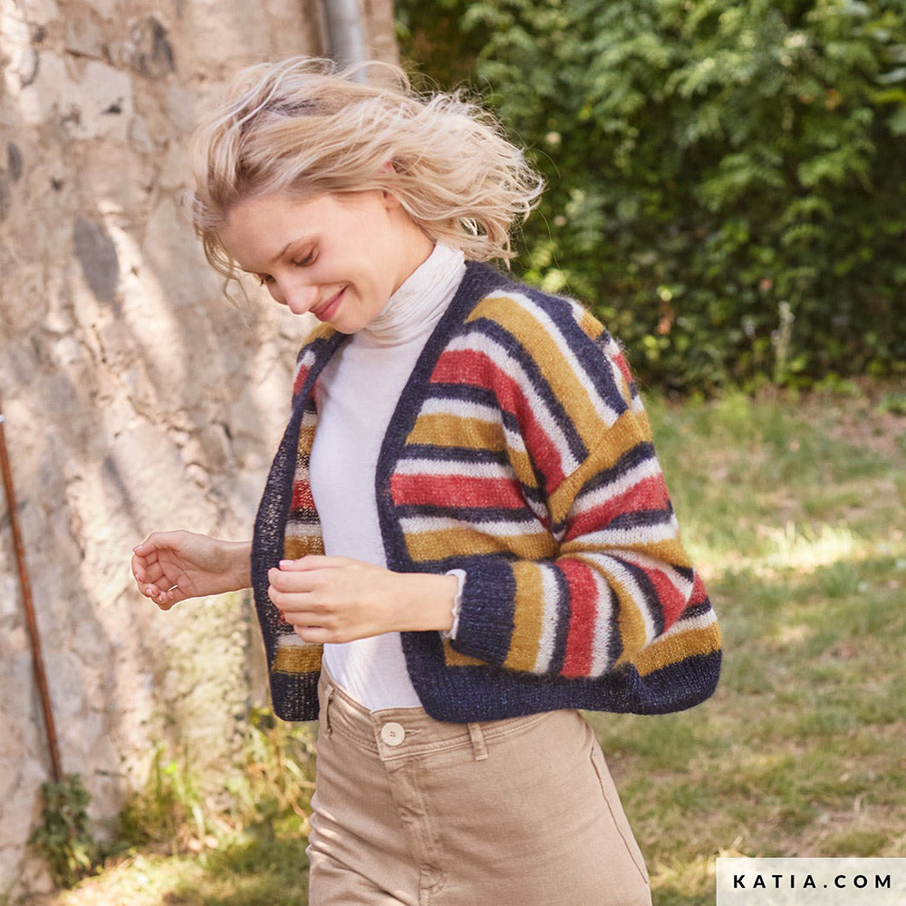 Patroon breien haken dames jas herfst winter katia — gemaakt met Katia Silky Mohair (7)