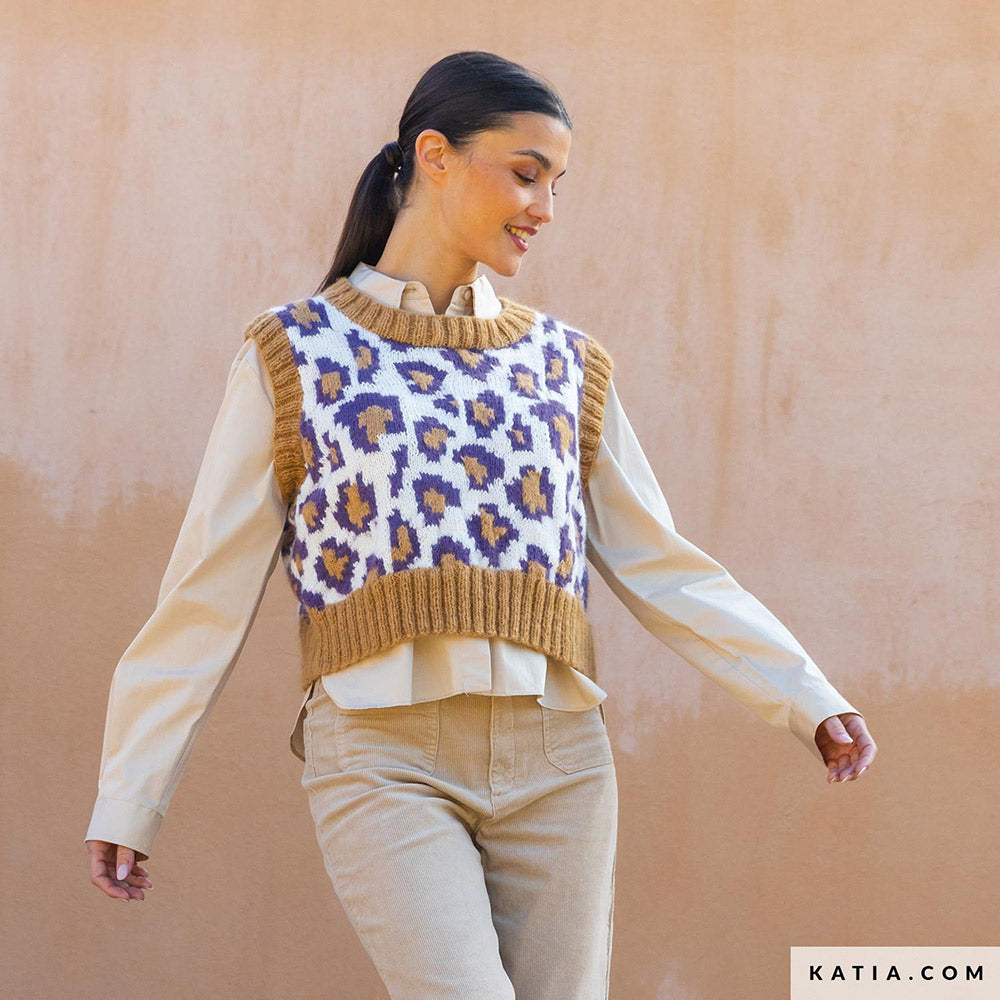 Patroon breien haken dames vest herfst winter katia — gemaakt met Katia Soft Gratte (13)
