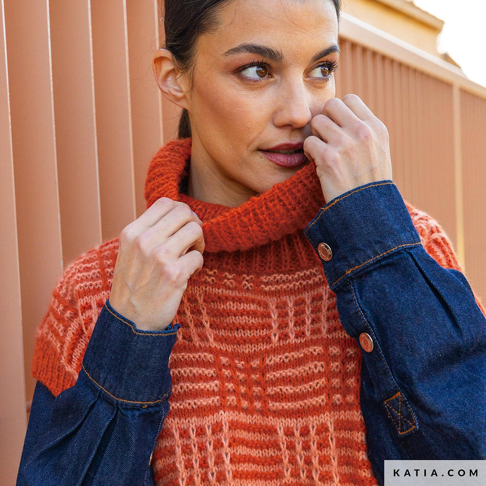 Patroon breien haken dames vest herfst winter katia — gemaakt met Katia Soft Gratte (2)
