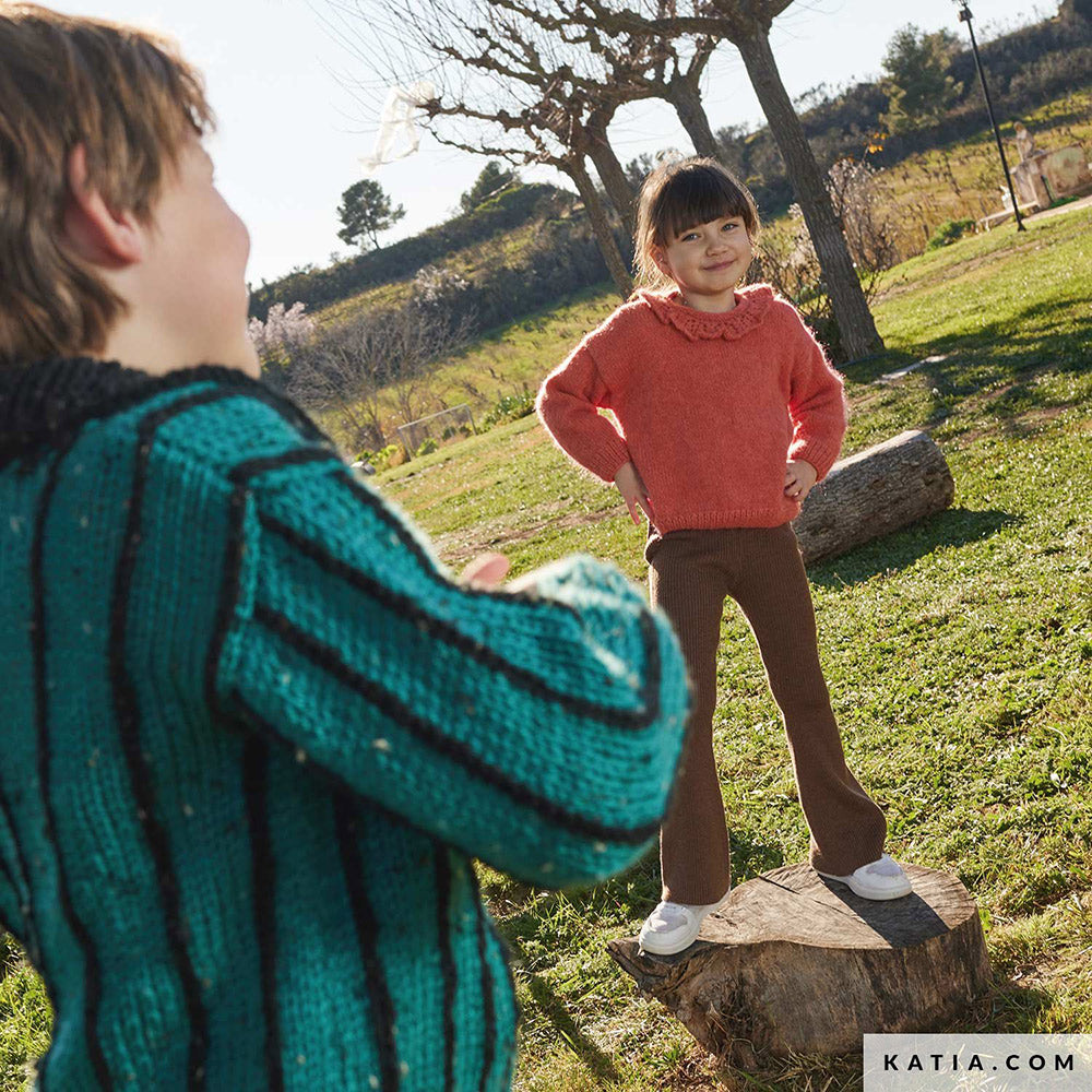 Patroon breien haken kinderen trui herfst winter katia — gemaakt met Katia Soft Gratté (2)