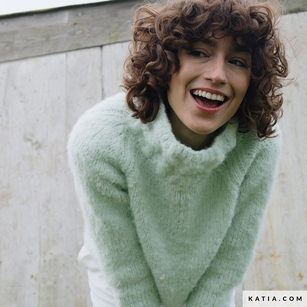 Patroon breien haken dames trui herfst winter katia — gemaakt met Katia WOW - Fluffy (14)
