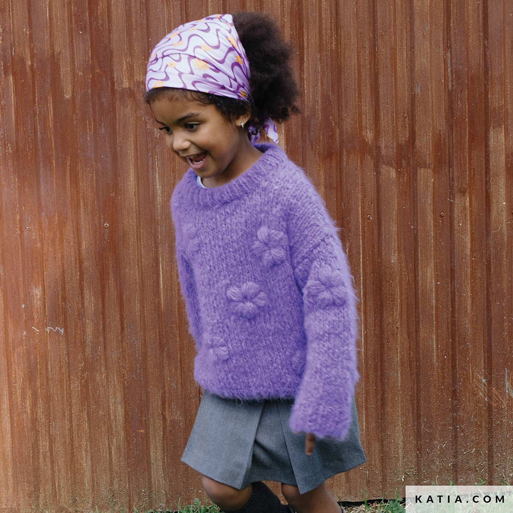 Patroon breien haken kinderen trui herfst winter katia — gemaakt met Katia WOW - Fluffy (7)