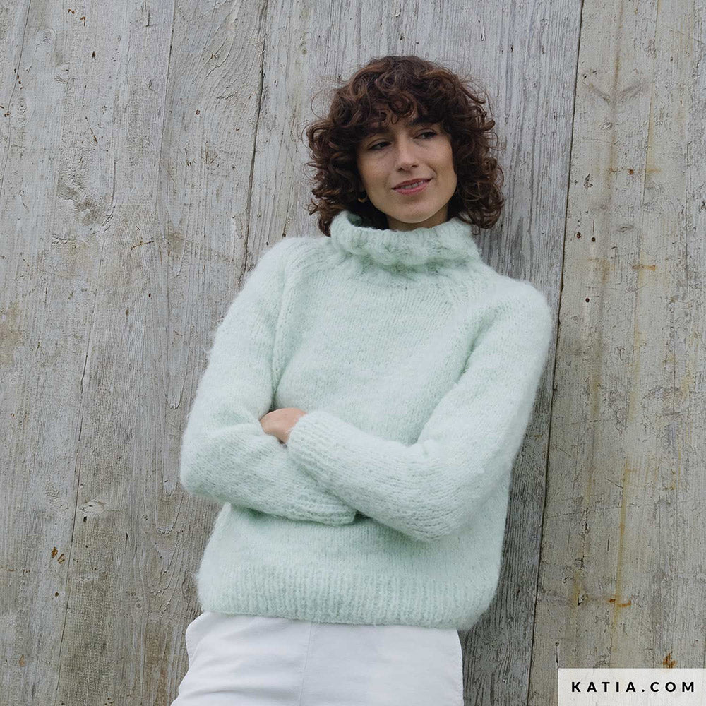 Patroon breien haken dames trui herfst winter katia — gemaakt met Katia WOW - Fluffy (10)
