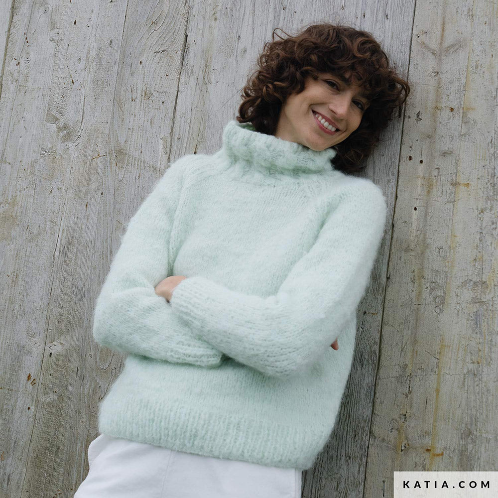 Patroon breien haken dames trui herfst winter katia — gemaakt met Katia WOW - Fluffy (11)