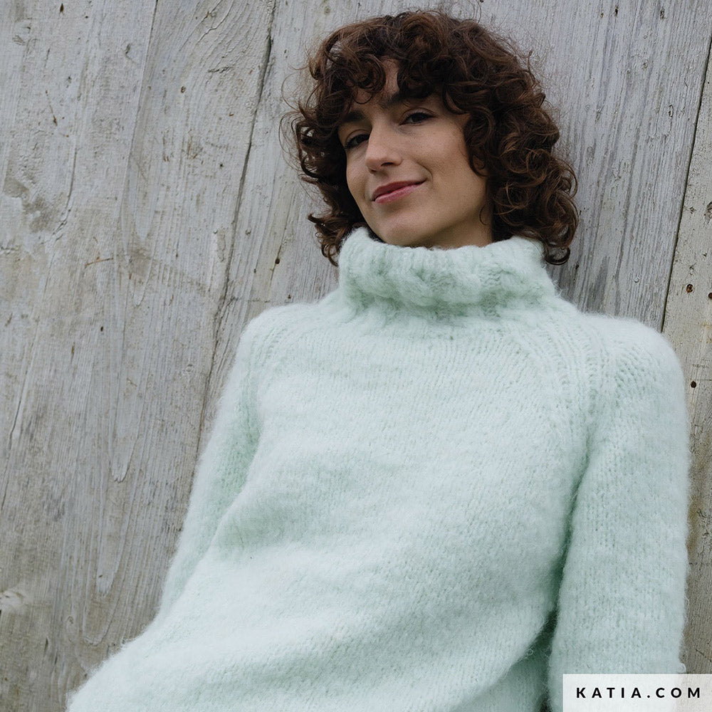 Patroon breien haken dames trui herfst winter katia — gemaakt met Katia WOW - Fluffy (12)
