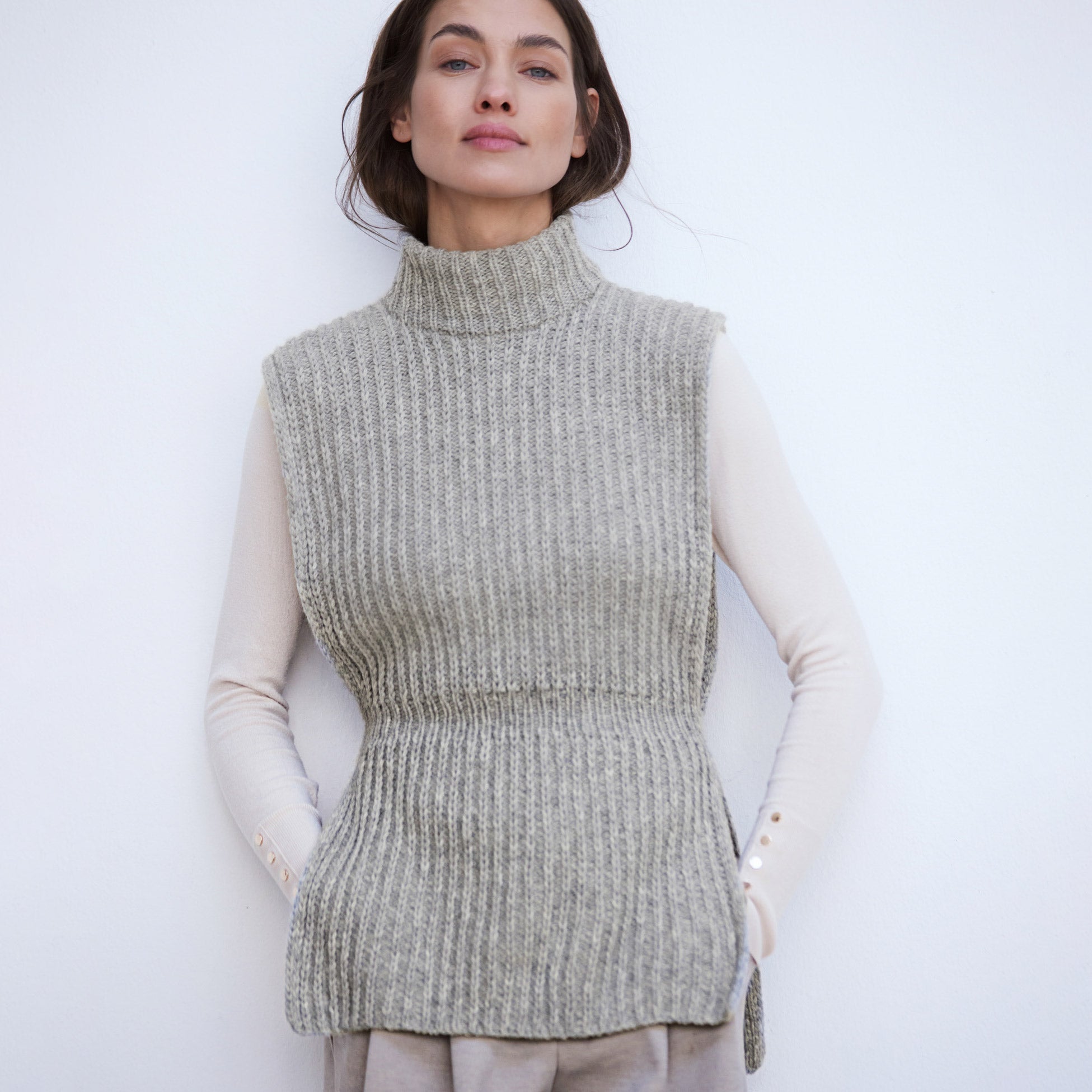 Gbp — gemaakt met Lana Grossa Cool Merino Wikkelvest - Breipakket - vrije kleurkeuze