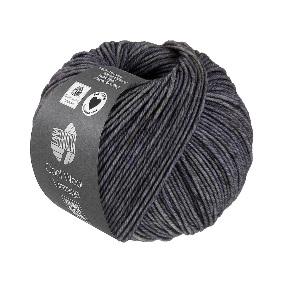 Lana Grossa Cool Wool Vintage 7391 Donkergrijs